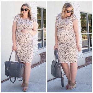Ingrid & Isabel Maternity Tan Leopard Dress